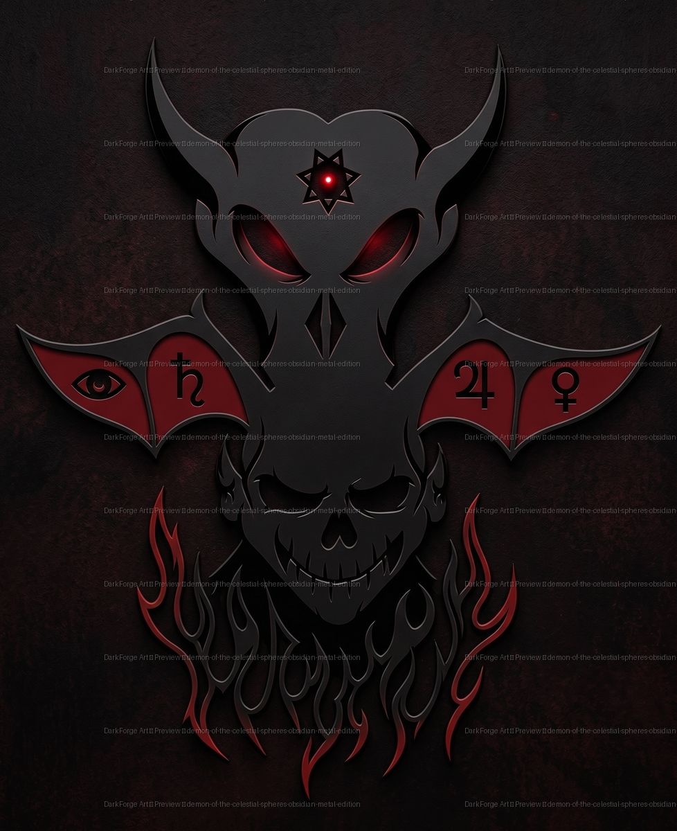 Demon of the Celestial Spheres - Obsidian Metal Edition - DarkForge Art preview