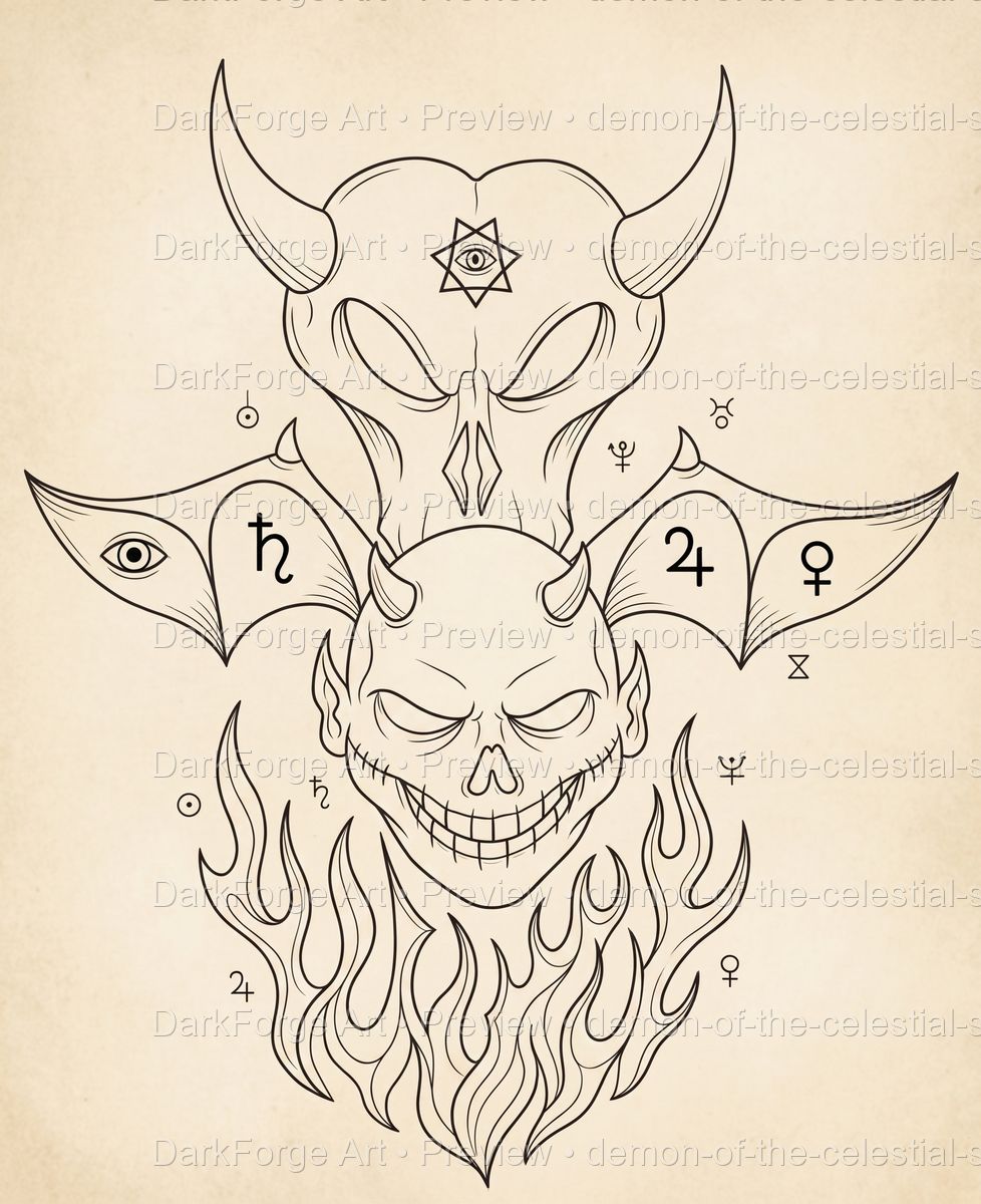 Demon of the Celestial Spheres - Esoteria - DarkForge Art preview