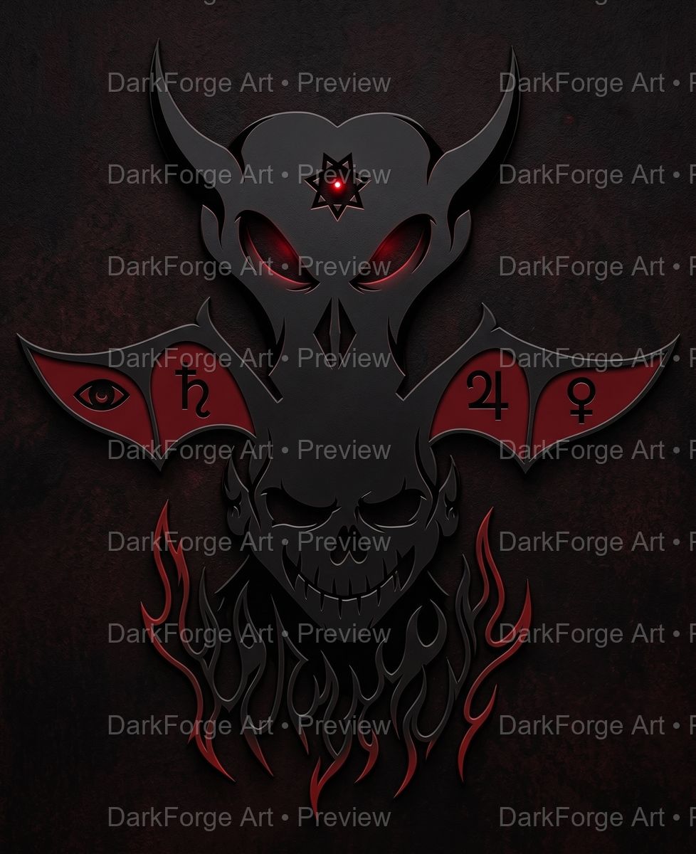 Demon of the Celestial Spheres - Obsidian Metal Edition - DarkForge Art preview
