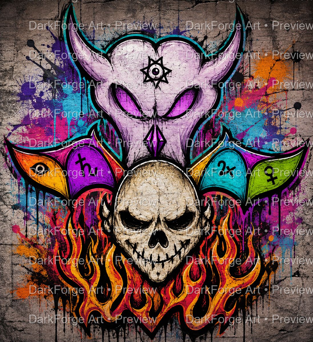 Demon of the Celestial Spheres - DarkForge Art preview